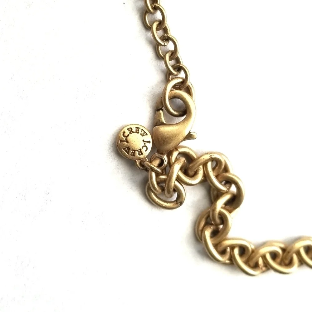 J. Crew Gold tone chain rhinestone necklace